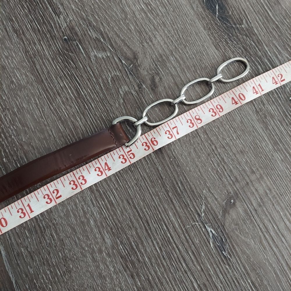 INC International Concepts Brown Belt with Silver Chain Detail XL - Picture 5 of 6